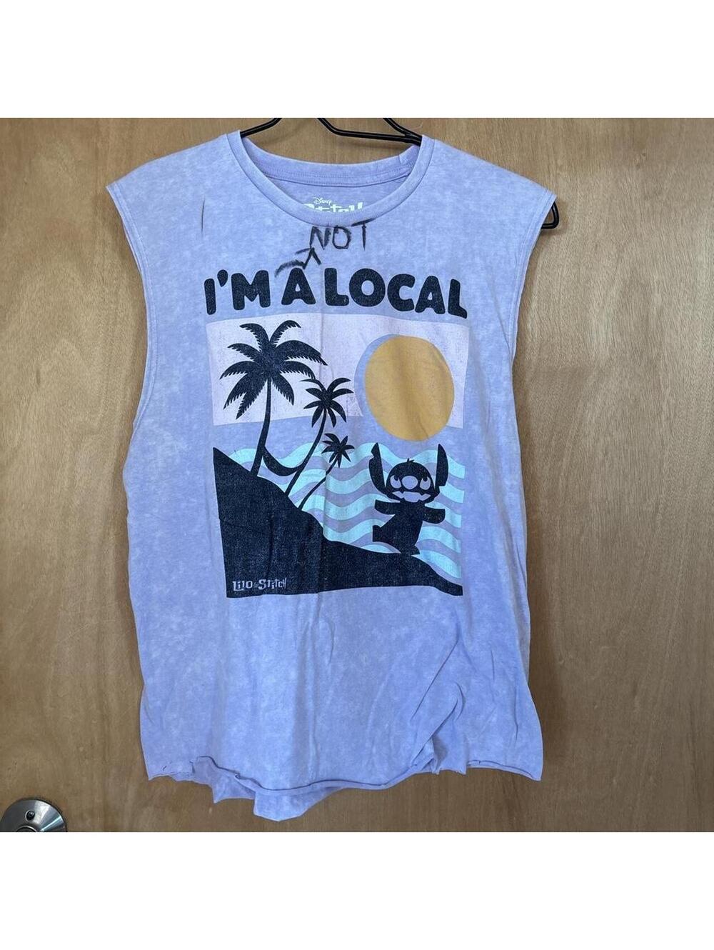 Disney Stitch Sleeveless Graphic Tee Shirt Medium